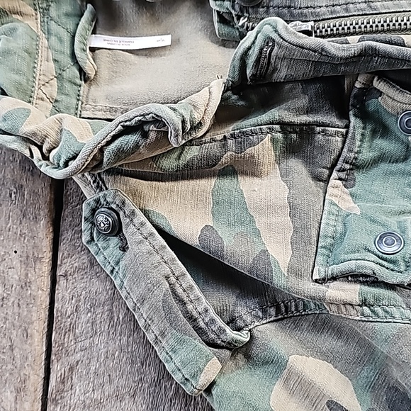 FREE PEOPLE Seize The Day Green Camo Utility Jacket Small - Picture 8 of 9